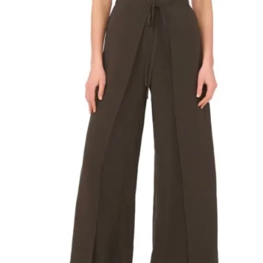 Halogen Wrap Leg Pants with Open Sides - Grey Beluga - Size Small